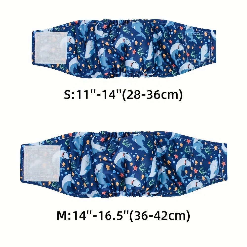 Washable Reusable Belly Wrap Diapers for Small Male Dogs