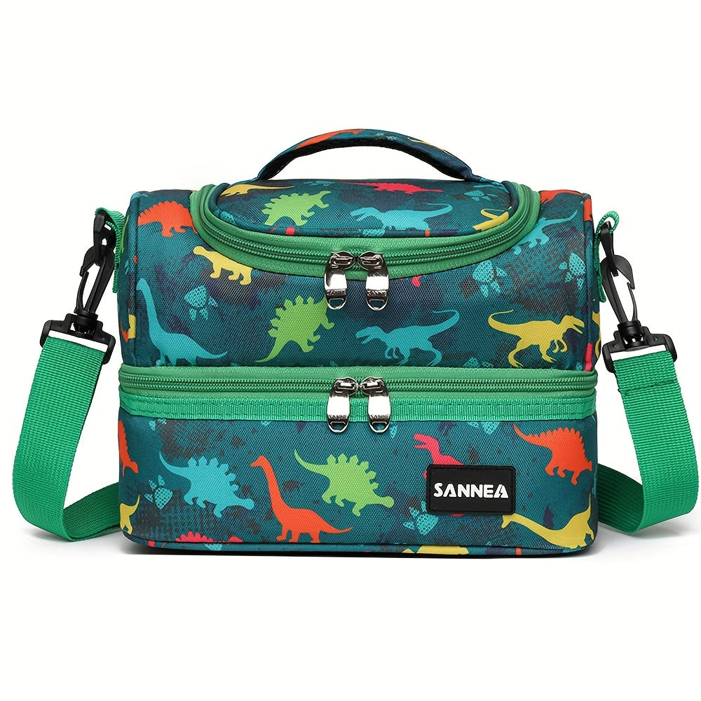 Pink Insulated Lunch Bag Water Resistant Crossbody Picnic Tote