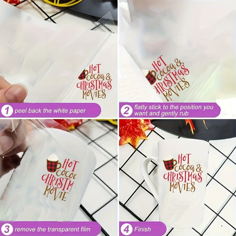 4pcs Diabetic Life UV DTF Waterproof Stickers Blood Glucose Conversion Chart