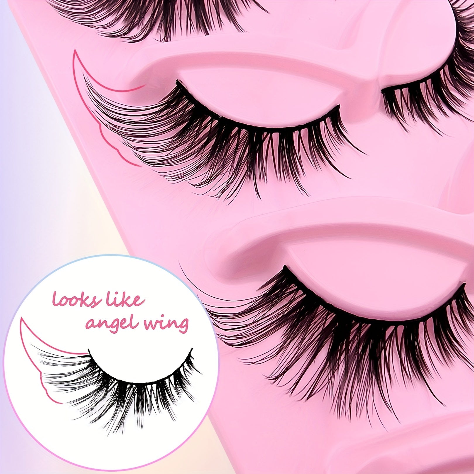 5 Pairs Natural Fluffy Cat Eye False Eyelashes Angel Wings