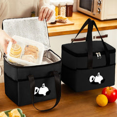 Insulated Lunch Bag with Panda Waterproof Oxford Fabric