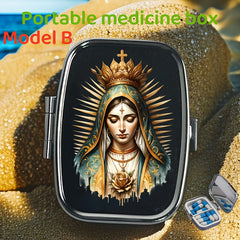 Portable Medicine Box Travel Storage Box 2 Compartments Small Easy to Carry