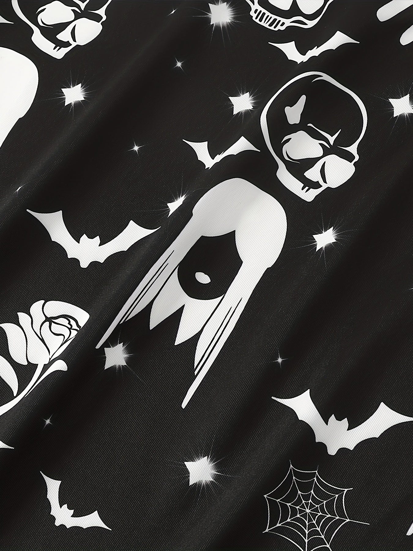 Girls Summer Dress Short Sleeve Mid length Dress Halloween Creative Printing