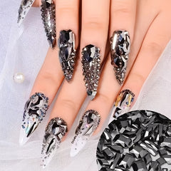 50 pcs Nail Rhinestones Hearts Butterflies DIY Nail Art Accessories