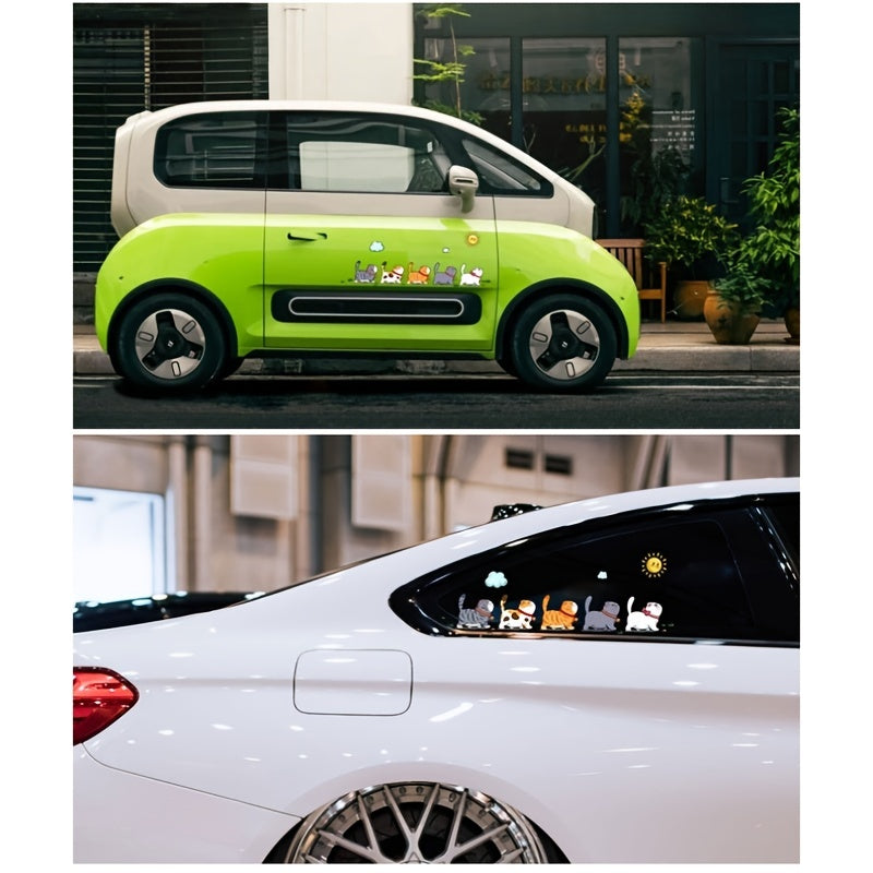 Cartoon Cat Stickers - Cars Motorcycles Water Bottles & More