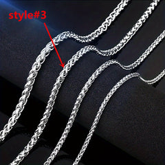Men's Stainless Steel Necklace Cuban Double Chain