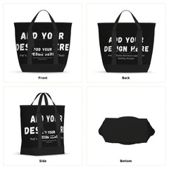 Large Capacity Insulated Lunch Bag, Zipper Polyester Square Lunch Tote