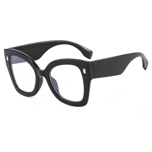 Light Blocking Glasses Large Cat Eye Clear Lens Anti Eyestrain