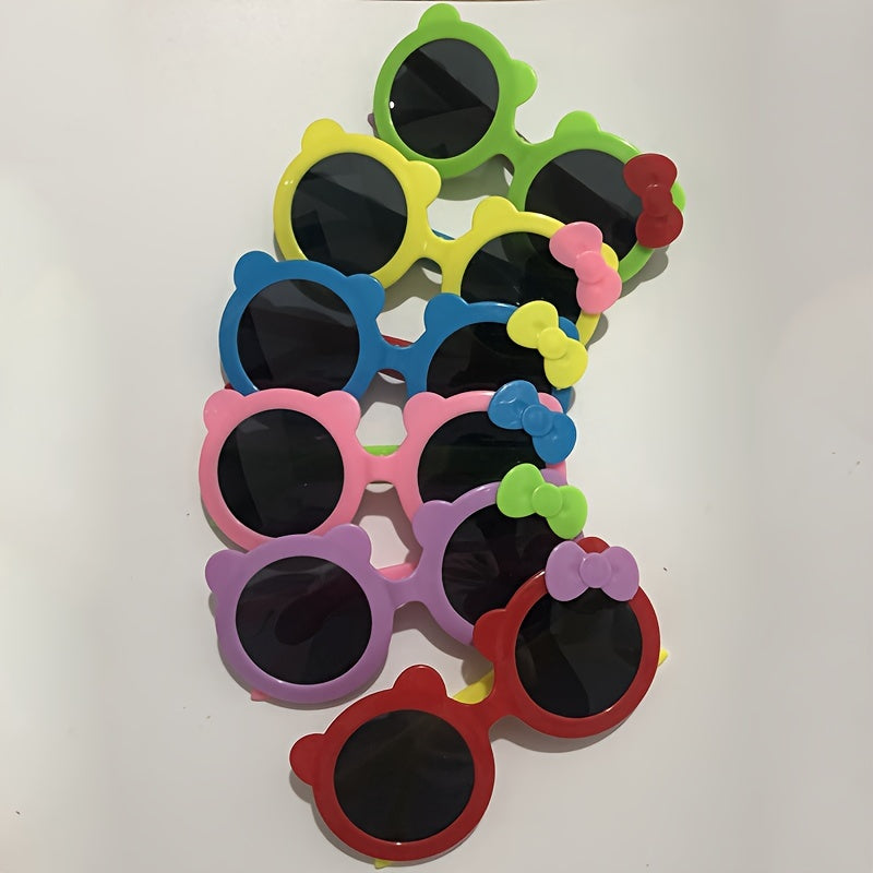 Girl's Cartoon Bow Hairpin And Sunglasses Set