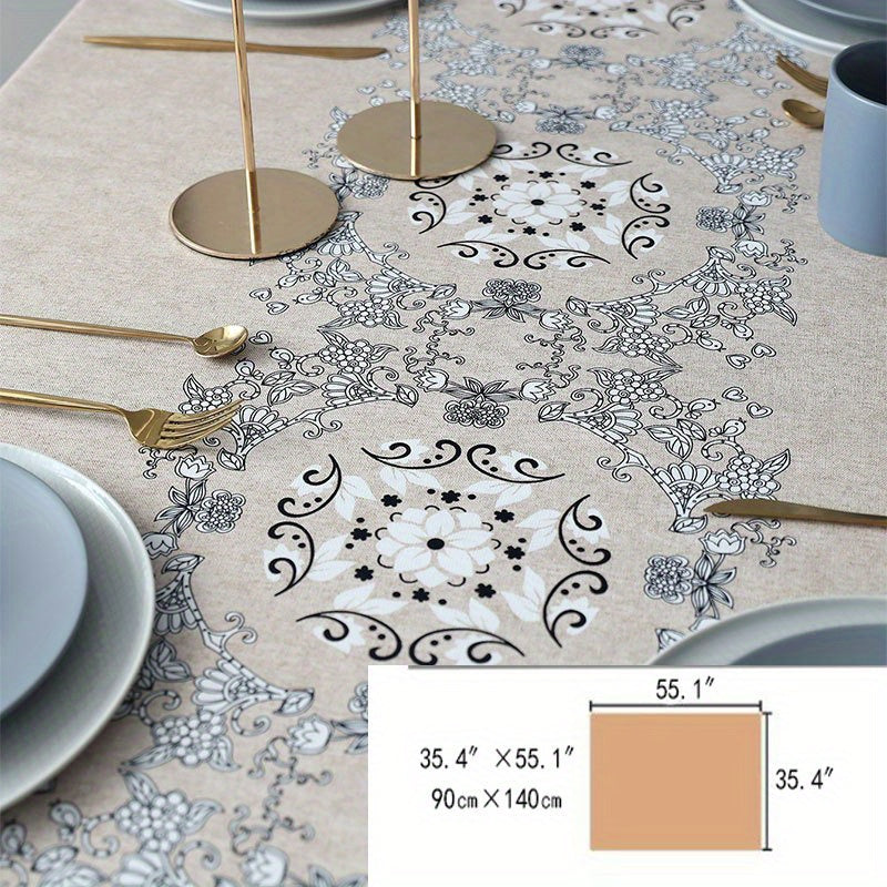 Ethnic Style PVC Tablecloth Thickened Waterproof Anti scalding Table Cover