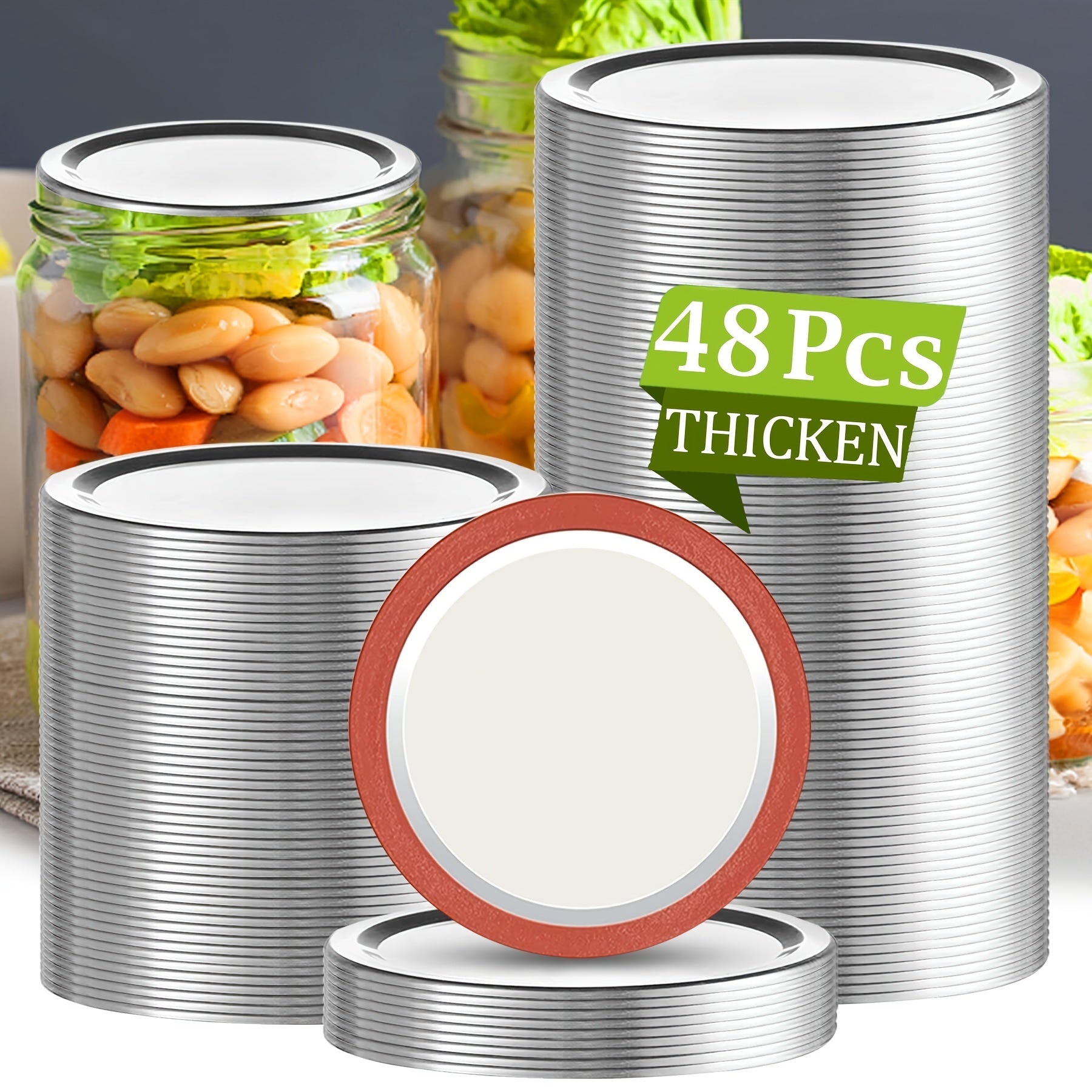 Bulk Wide Mouth Canning Lids - 12/24/48pcs Airtight Mason Jar Lids For Jams