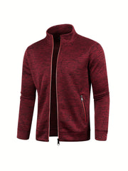Men's Warm Fleece Jacket with Stand Collar