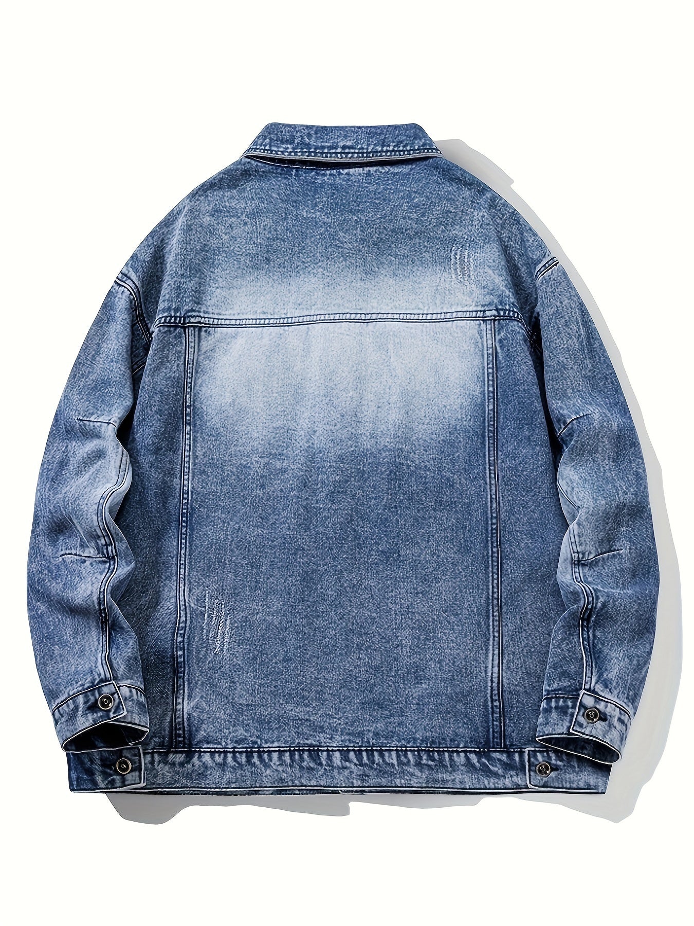 Vintage Distressed Denim Jacket Men's Casual Coat