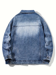 Vintage Distressed Denim Jacket Men's Casual Coat