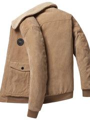 Men's Casual Corduroy Flap Pocket Jacket Coat
