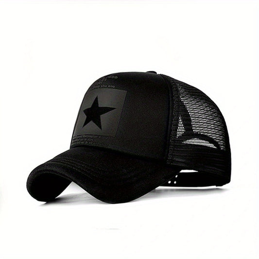 Unisex Mesh Trucker Hat Hip Hop Pentagram Print Baseball Cap