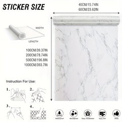 Marble Wallpaper Self-Adhesive Waterproof for Kitchen Living Room Bedroom