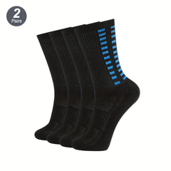 Diabetic Crew Socks (2 Pairs) Polyester Blend Breathable Moisture Wicking