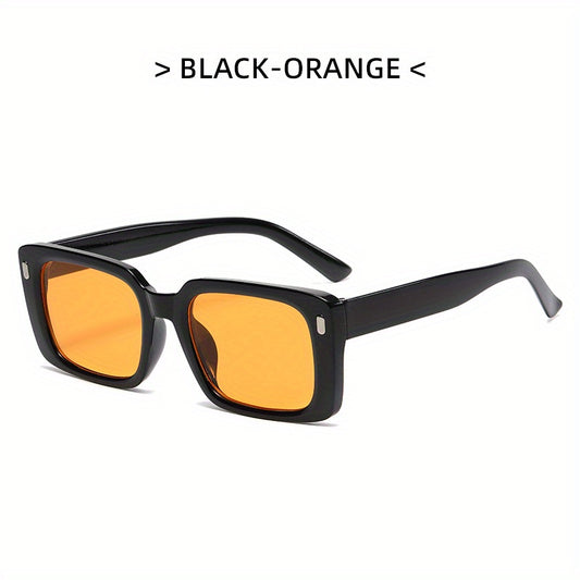Square Frame Sunglasses Block Tinted Lens Vintage Decor Eyewear