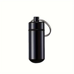 Portable Aluminum Keychain Pill Box Waterproof Travel Meds Storage