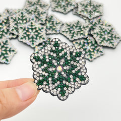 10pcs Rhinestone Snowflake Christmas DIY Decoration Patch Clothing Accessories