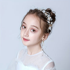 Kids Faux Pearl Flower Headband Children's Accessories