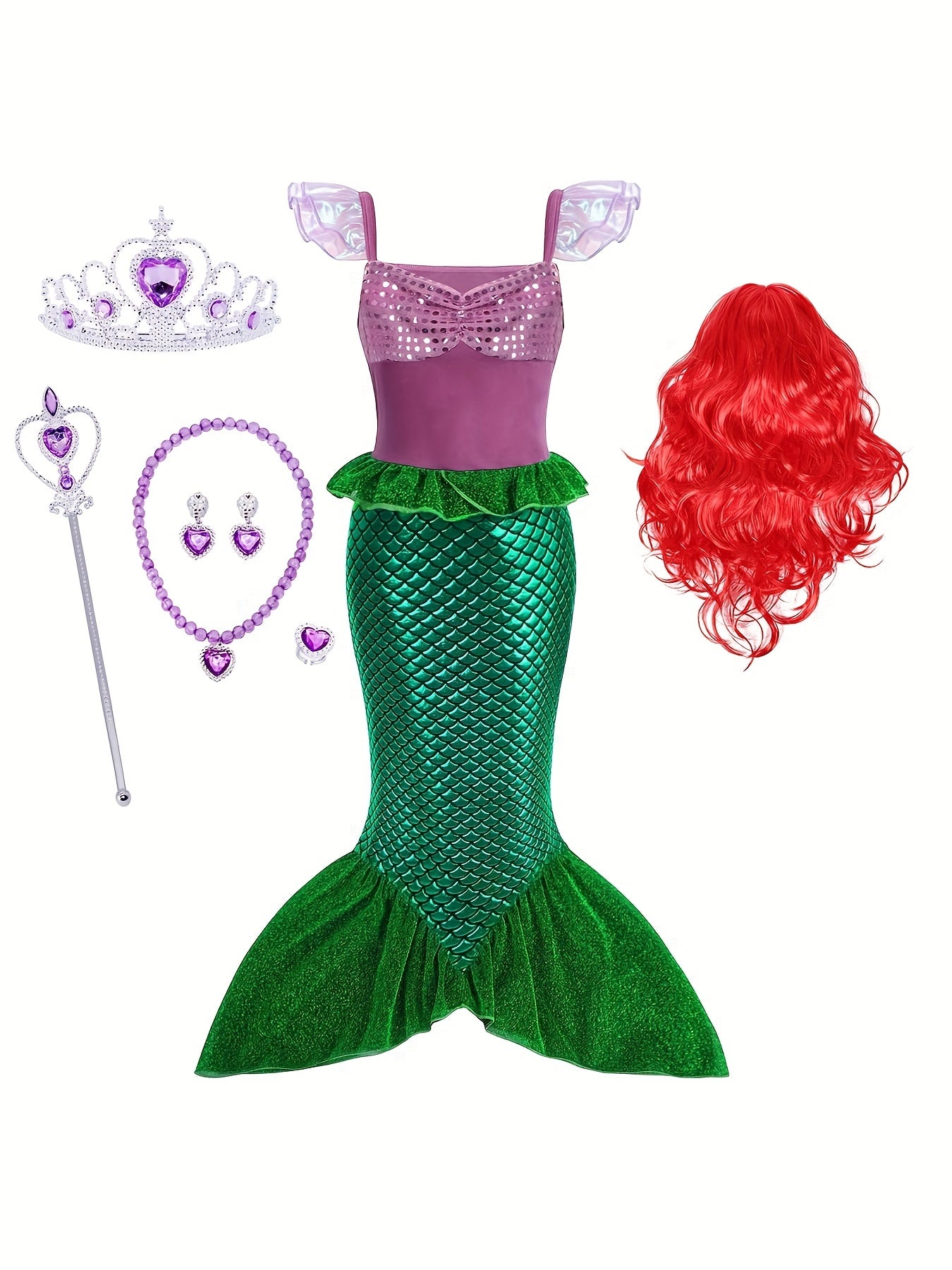 Little Mermaid Costume Halloween Princess Dress Cosplay Party