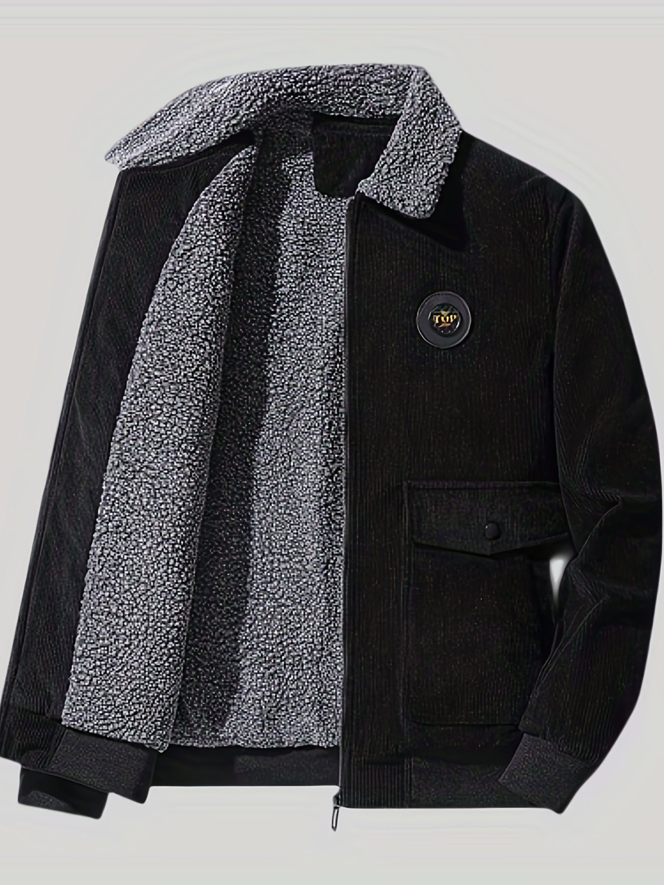 Men's Casual Corduroy Flap Pocket Jacket Coat