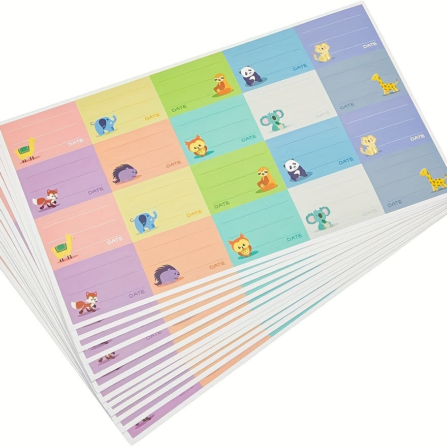 Waterproof Animal Name Stickers for Water Cup, Handwritten Design