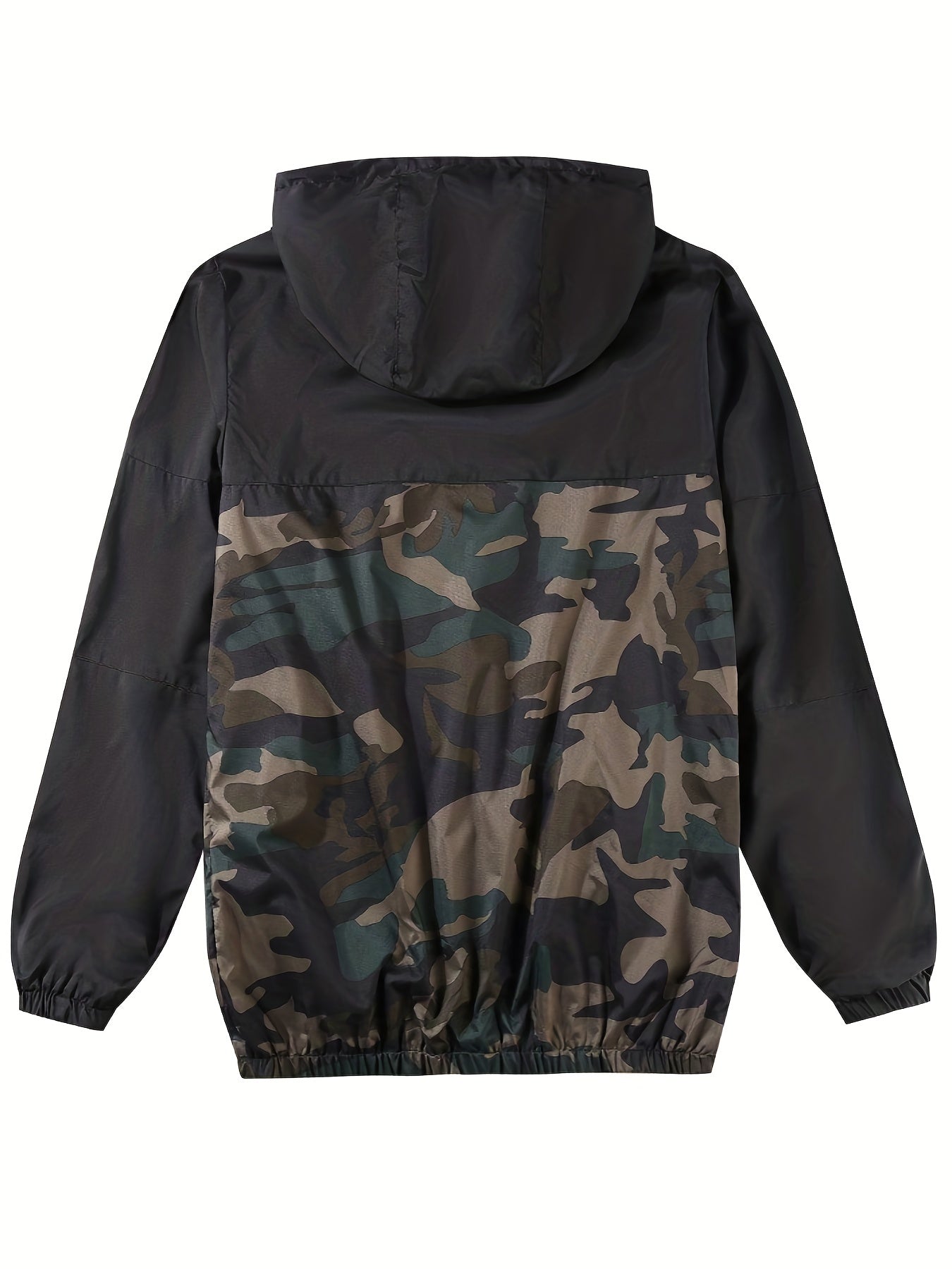 Camouflage Hooded Jackets Men's Casual Loose Fit Zip Up Jackets