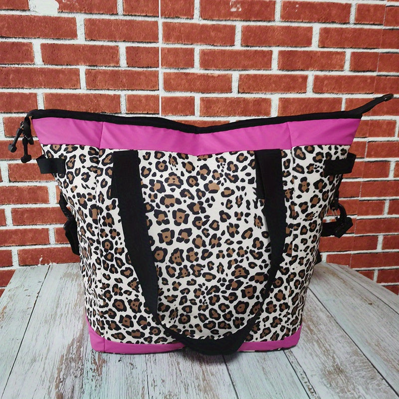 NEWTAG Outdoor Picnic Camping Insulated Bag Leopard Print Cooler Bag