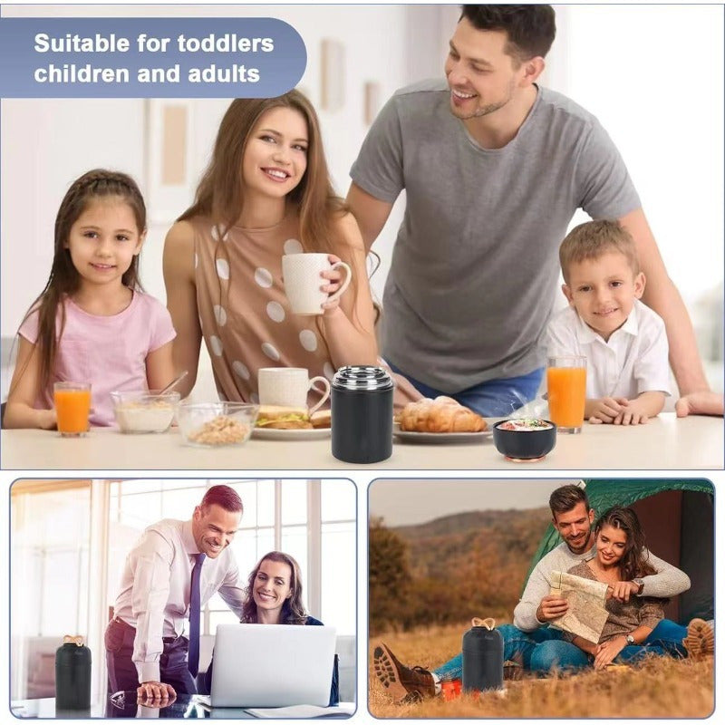 550ml Leak Proof Thermal Container with Built In Spoon Vacuum Insulated