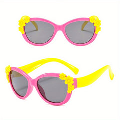 Silicone Kids Sunglasses Polarized Colorful Flower Baby Glasses