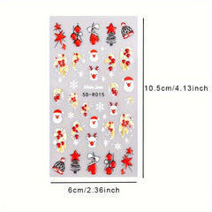 Christmas Nail Art Stickers Snowflakes Elk Santa