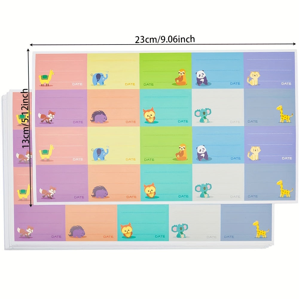 Waterproof Animal Name Stickers for Water Cup, Handwritten Design