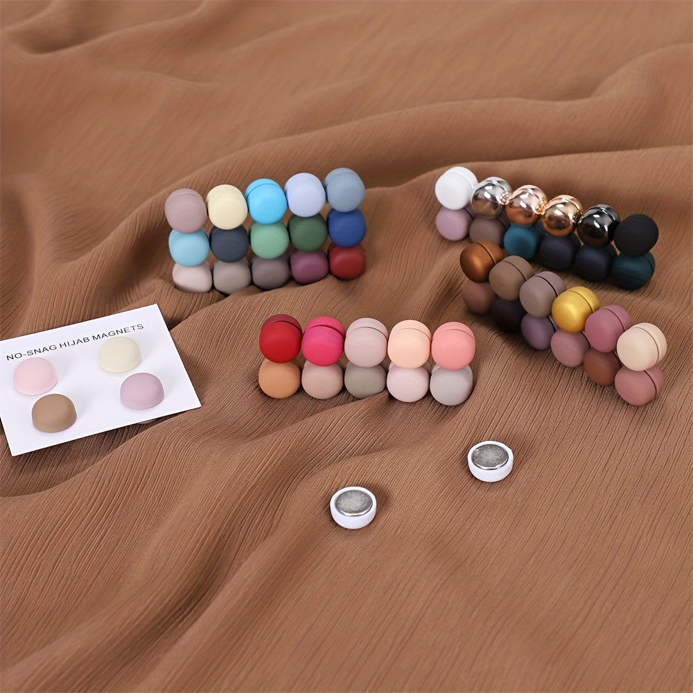 Macaroon Candy Hijab Magnetic Pins Frosted Strength Magnetic Buttons