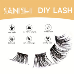 72pcs Cluster Lashes Extra Slender 8-16mm False Eyelashes DIY Natural Look