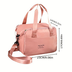 Pink Insulated Lunch Bag Reusable Leak Proof Bento Box with Adjustable Strap