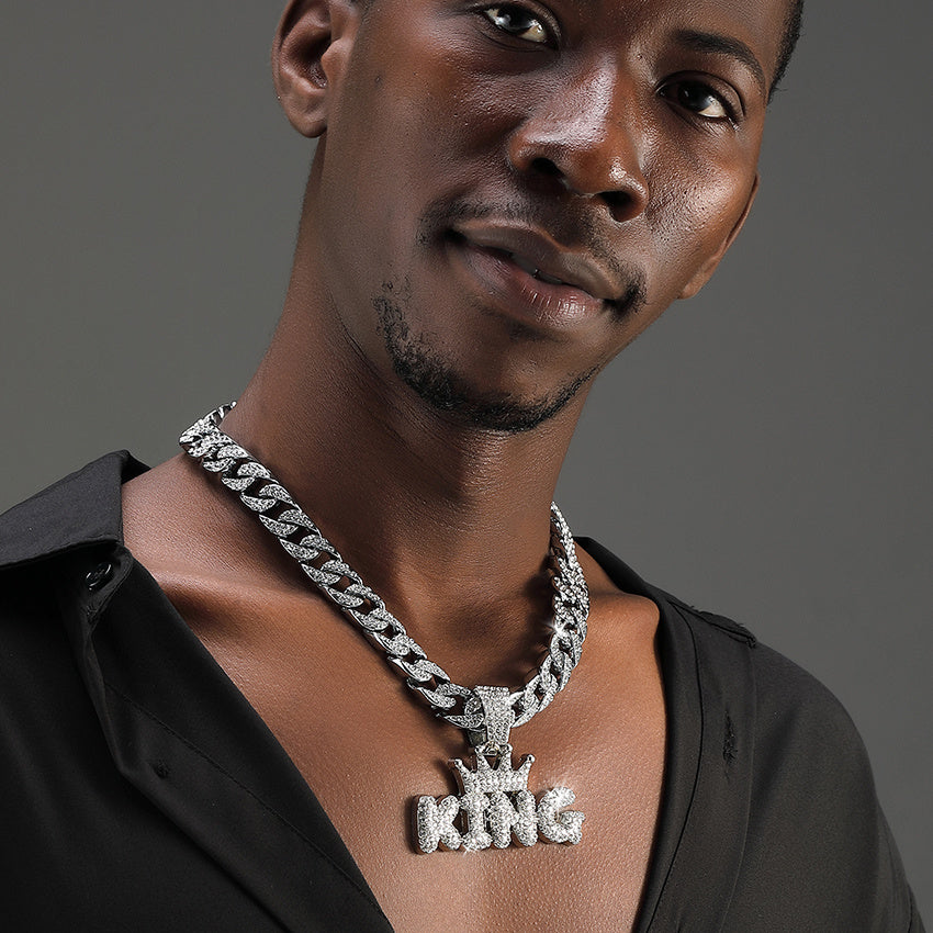 Crown KING Pendant with Cuban Chain