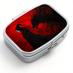 Creative Witch Print Square Medicine Box - Two Compartment Pill Box
