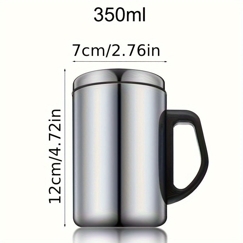 Stainless Steel Insulated Travel Mug with Lid Handle Camping RV Office Gift