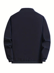 Men's Casual Zipper Pockets Stand Collar Jacket Coat