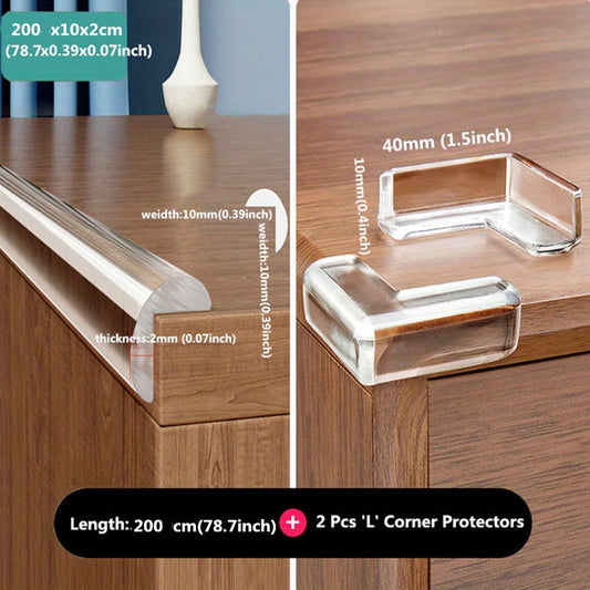 10mm 2m Table Protector L Anti Collision Corner Baby Proof Clear Edges Protector