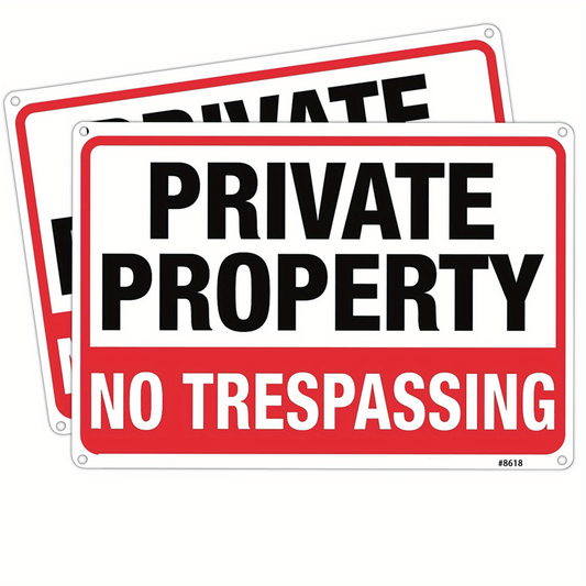 2pcs Private No Trespassing Sign Metal Rust Aluminum 10x7 Inch
