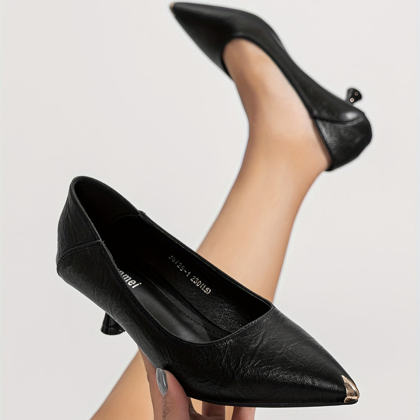 Women's Steel Toe Pumps Pointed Toe Slip On Heels