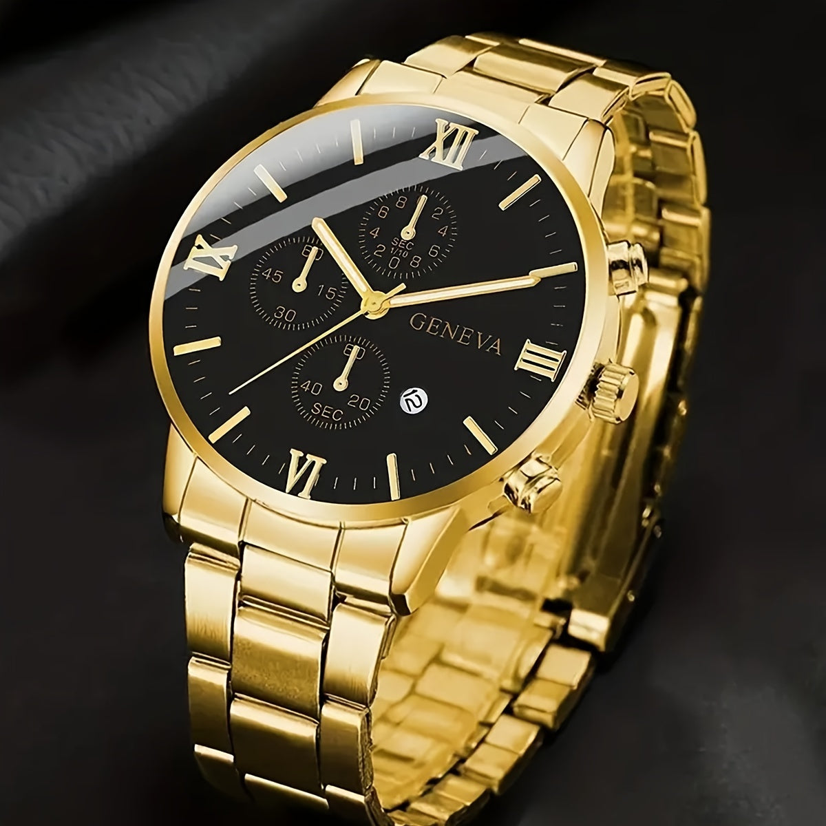 Men's Quartz Watch & Bracelet Set