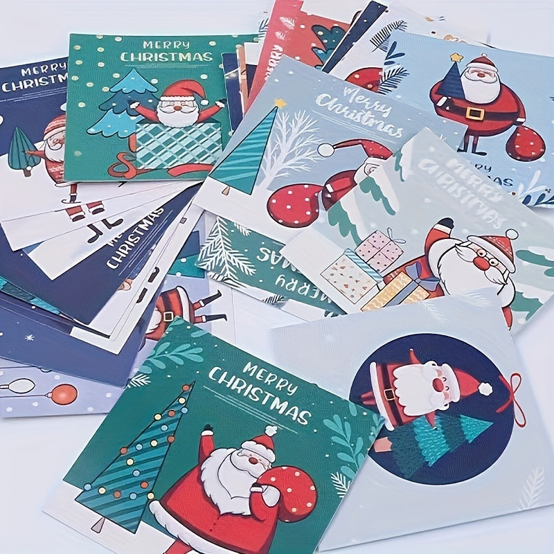 30pcs Santa Claus Blessing Small Postcard Christmas Surprise Gift Cards