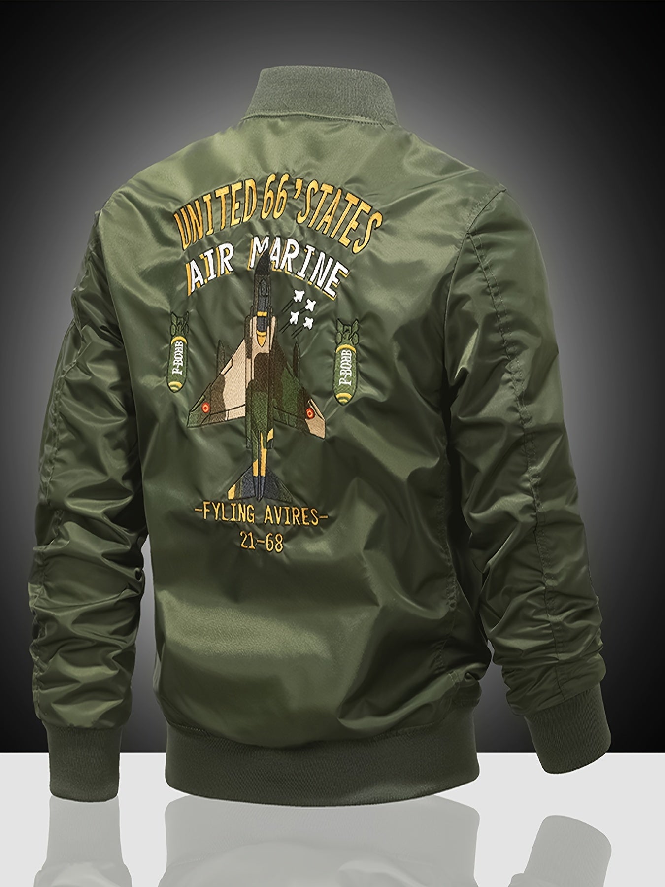 Embroidered Men's Slim Fit Sports Jacket Windproof Motorcycle Jacket