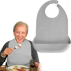 Kitchen Adult Bibs Silicone with Crumb Catcher