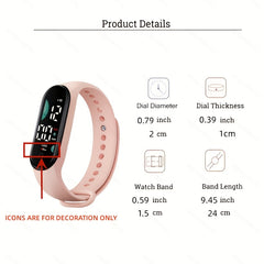 Women's Student Watch LED Bracelet Touch Screen Outdoor Sports Electronic Watch